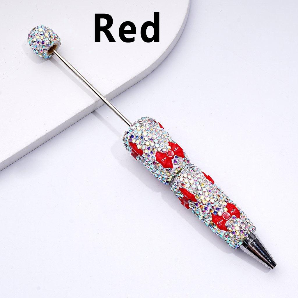 Beadable Clay Pens with Mini AB Rhinestone Bowknots – Fully Covered Sparkle Design