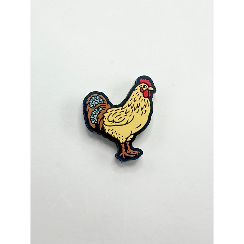 Chantecler with Brown Tail White Rooster Cock Chanticleer Silicone Focal Beads