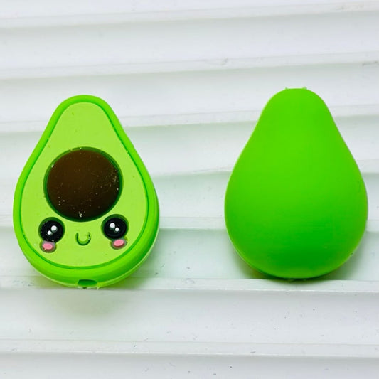 Cute Vivid 3D Green Avocado Fruit Silicone Focal Beads