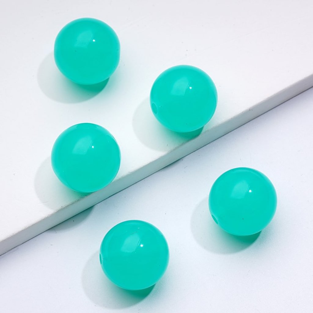 Candy Color Glossy Jelly Round Acrylic Beads, 16MM