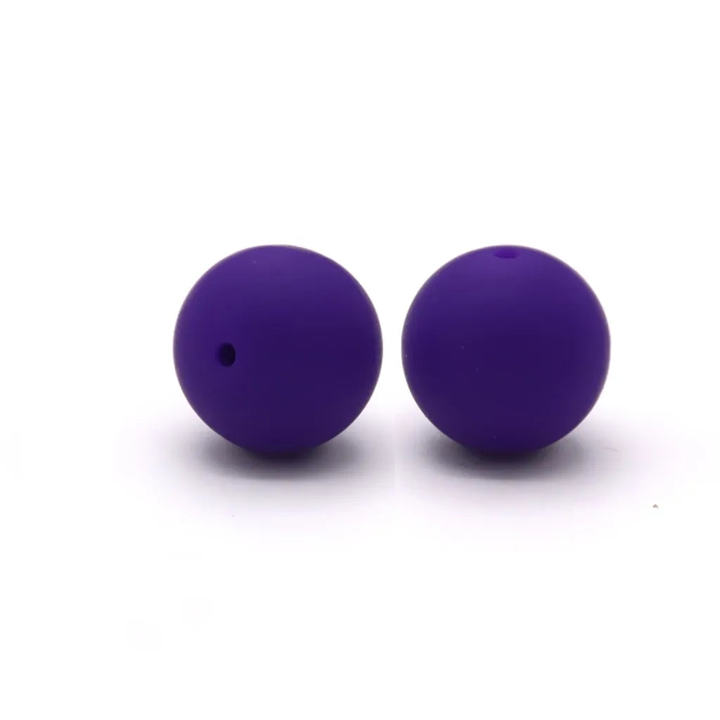 Solid Colored Silicone Beads 15 mm