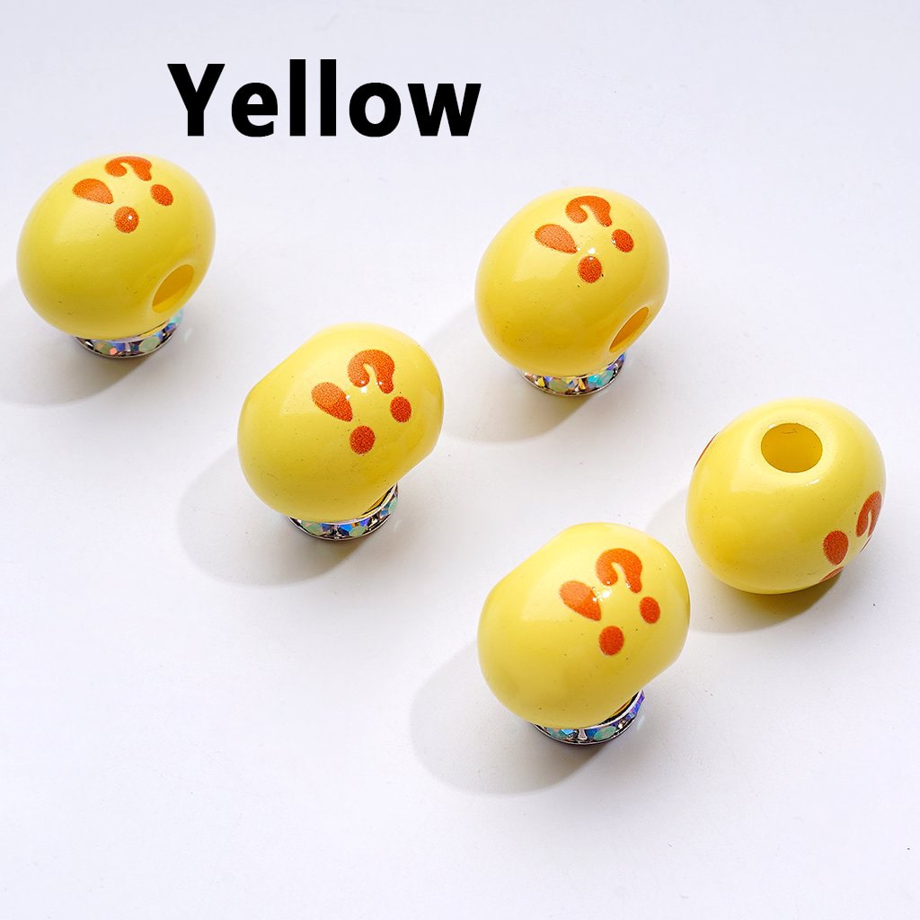 Mini Colorful Oval Beads with English Word Prints – Large Hole Acrylic, 13x15x20MM