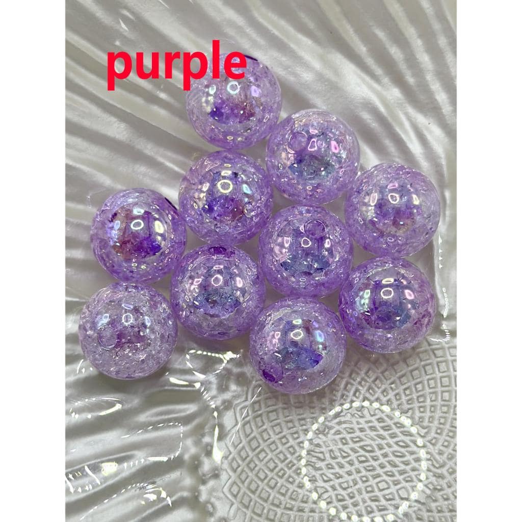UV Finish Various Colors Crackle Acrylic Beads 16 mm