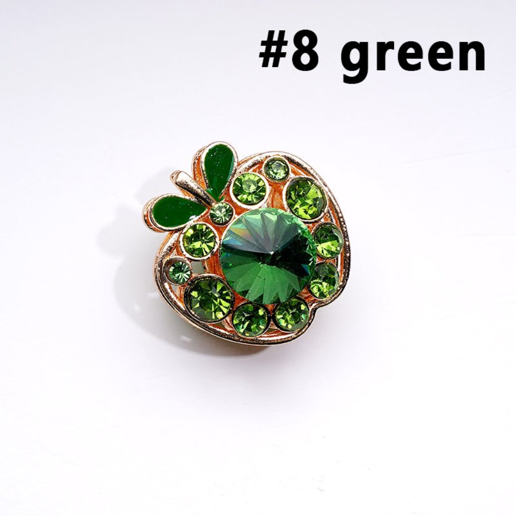 Exquisite Gold Alloy Fancy Apple with Colorful Rhinestones Beads, Around 25*25MM