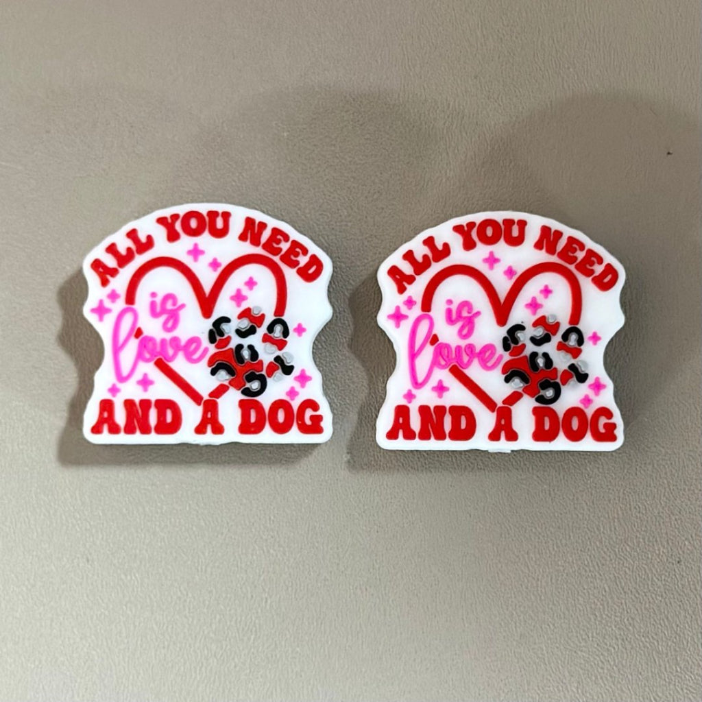 Love and a Dog  is All You Need Silicone Focal Beads