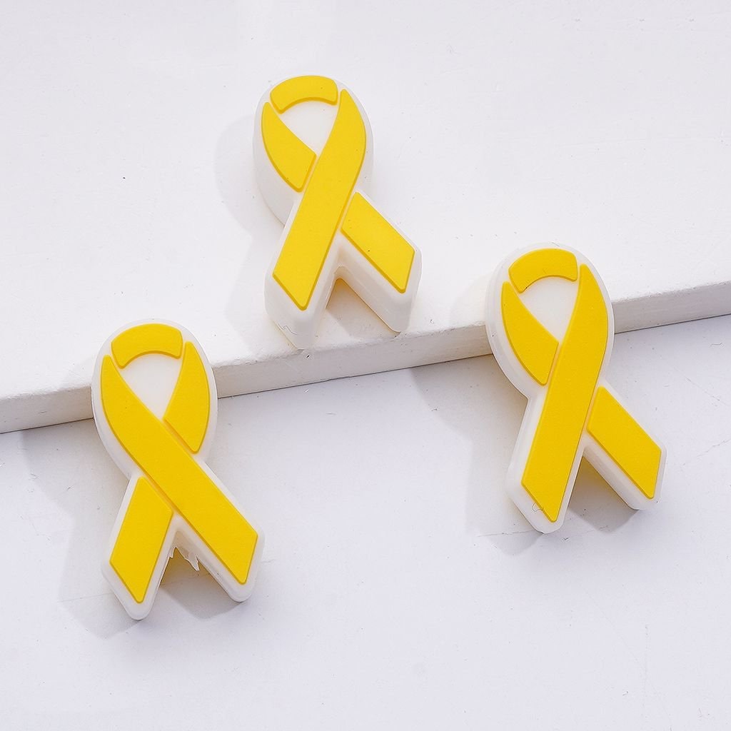 Vibrant Silicone Focal Beads with Colorful Ribbon Designs