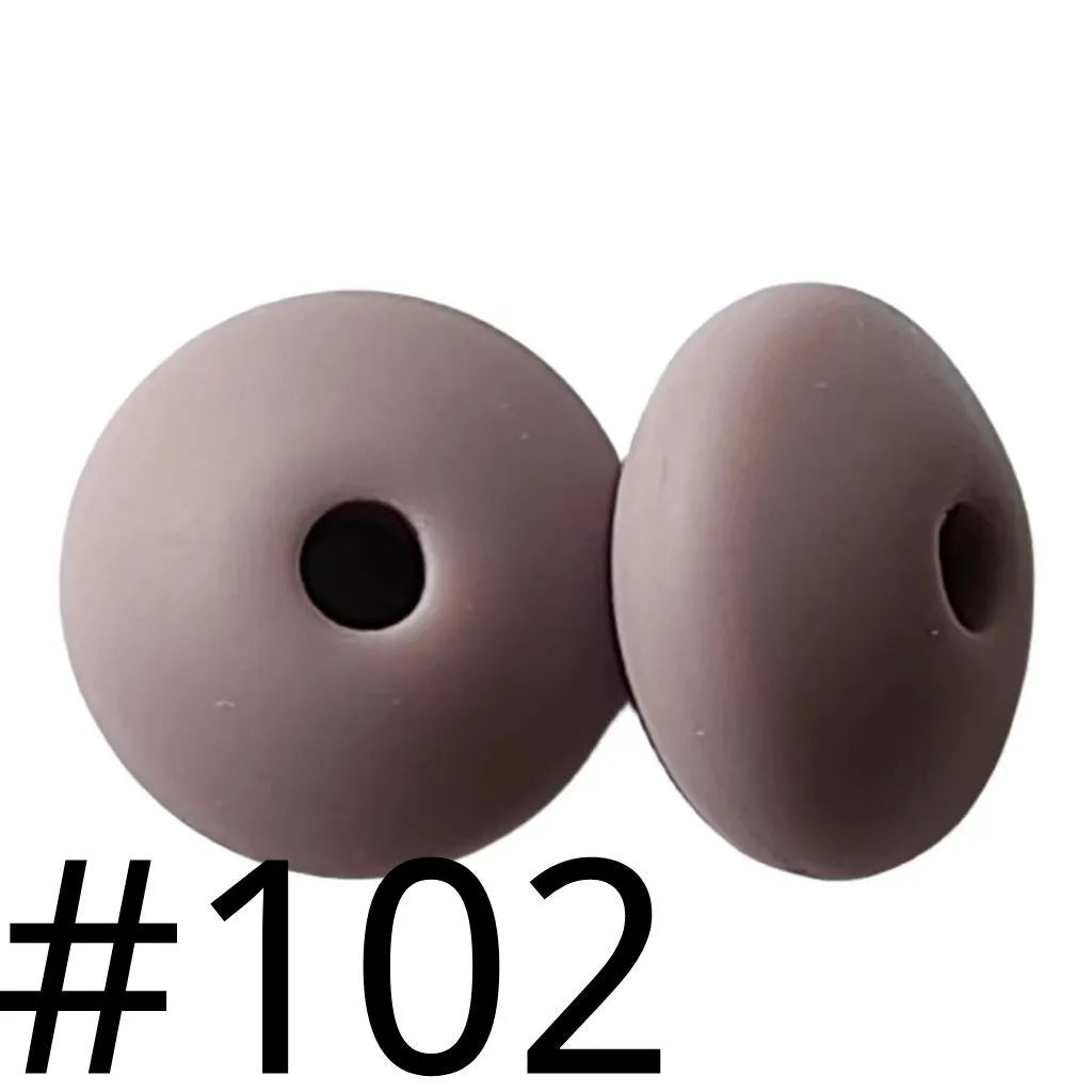 Lentil Silicone Beads Spacers Saucers 12mm