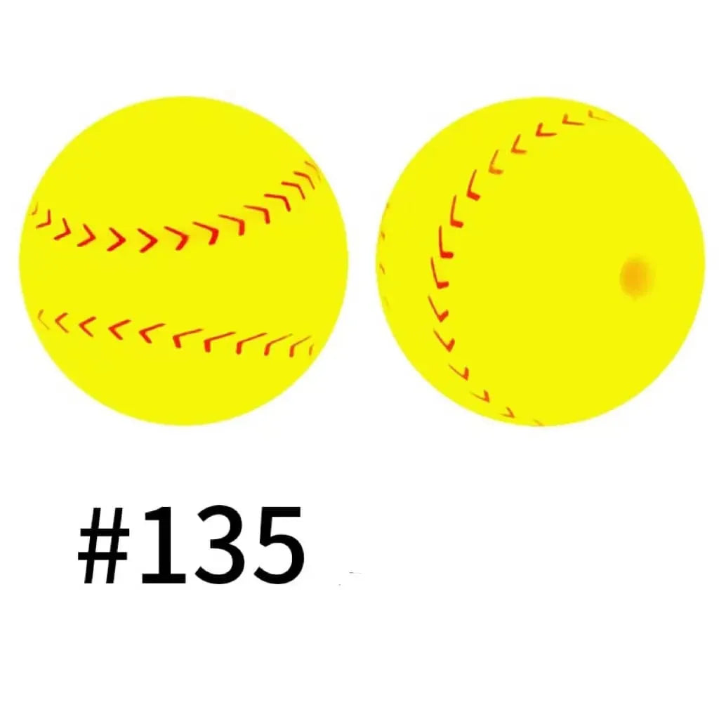 Round Printed Silicone Beads 15 mm