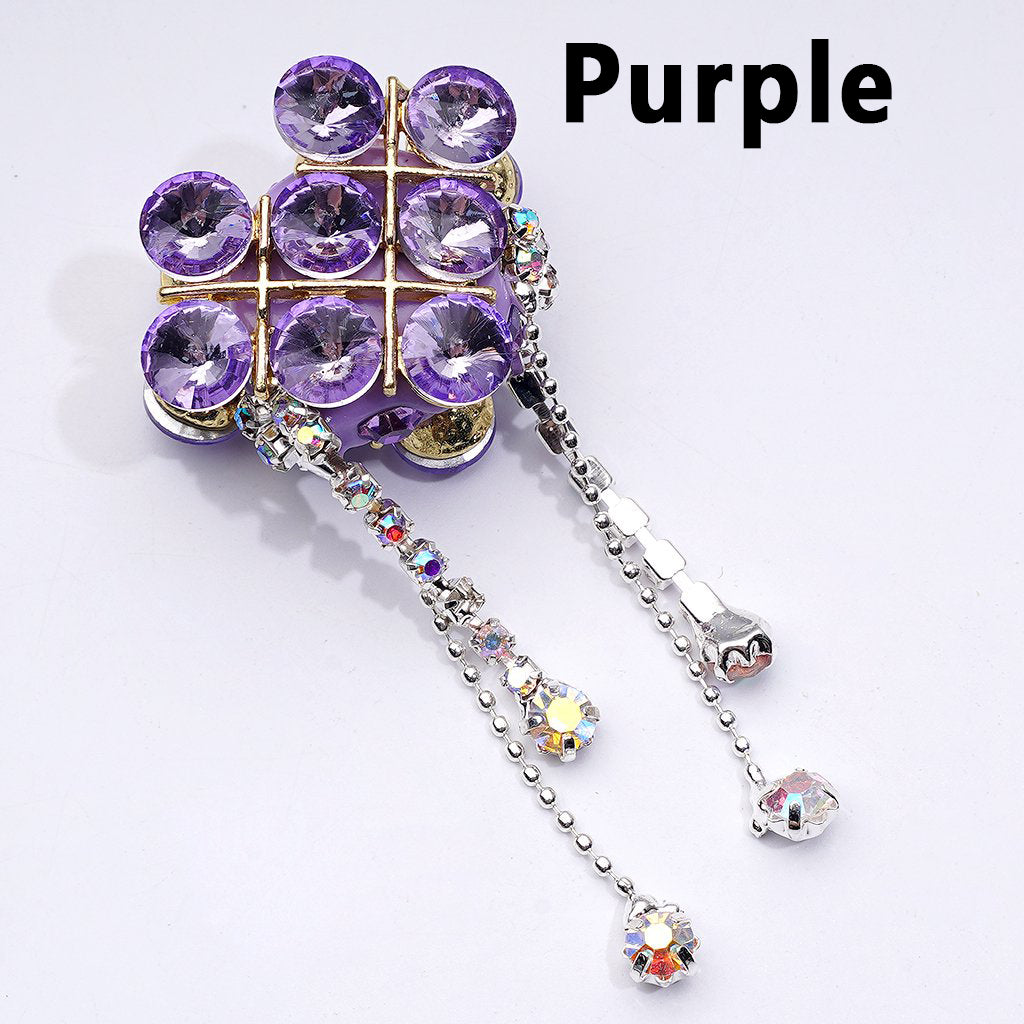 Gold Alloy Heart Fancy Exquisite with Shiny Rhinestones Chains Pendants Glitter Flowers and Decorative Clay Beads Around 34*28*18MM