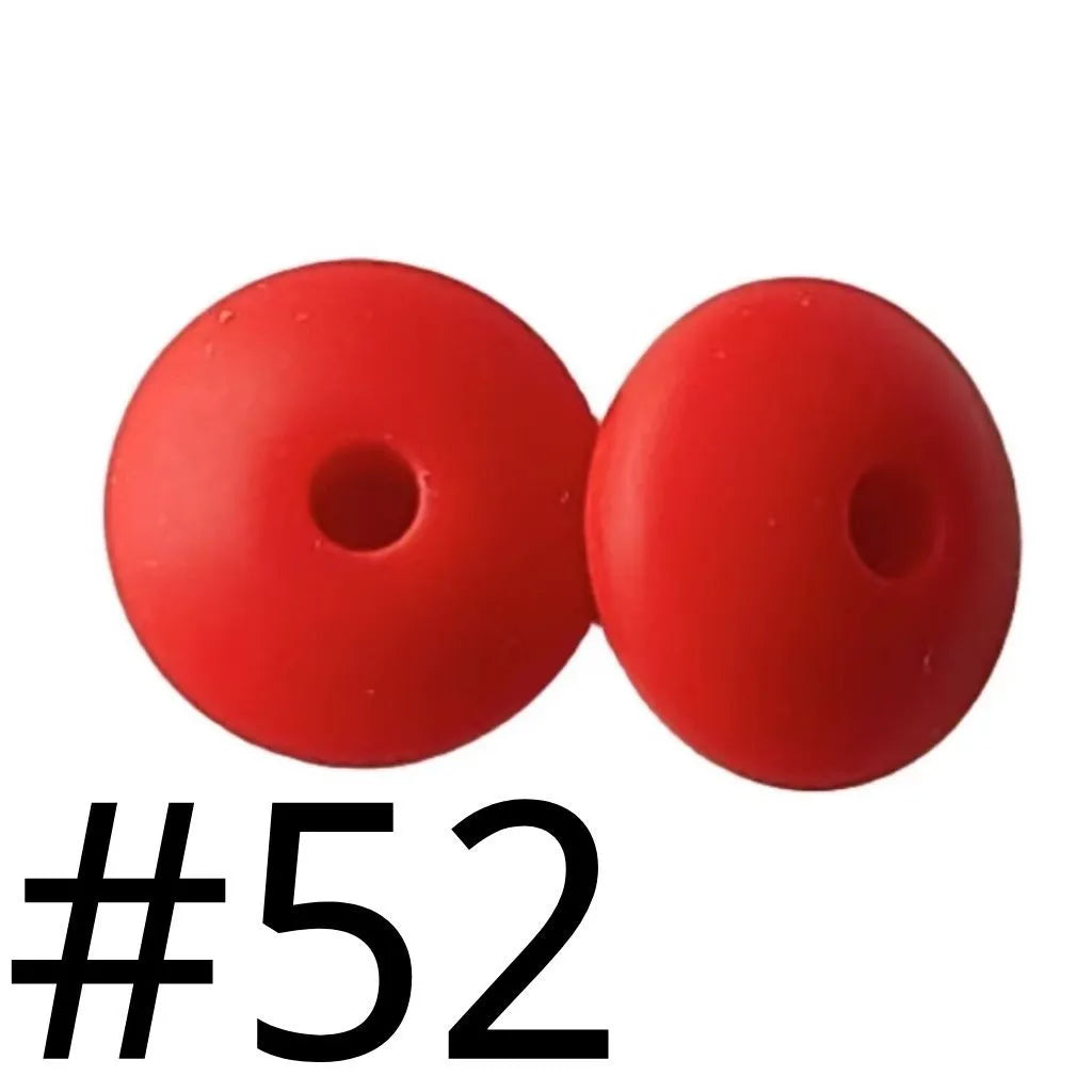 Lentil Silicone Beads Spacers Saucers 12mm