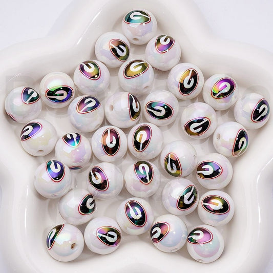 Georgia Bulldogs Football Beads UV Coated Acrylic, 16MM College Team Spirit Design