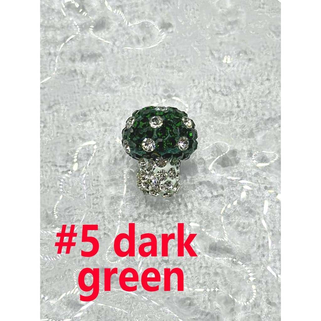 Mushroom Clear Rhinestone Colorful Clay Beads, Random Mix, 18MM