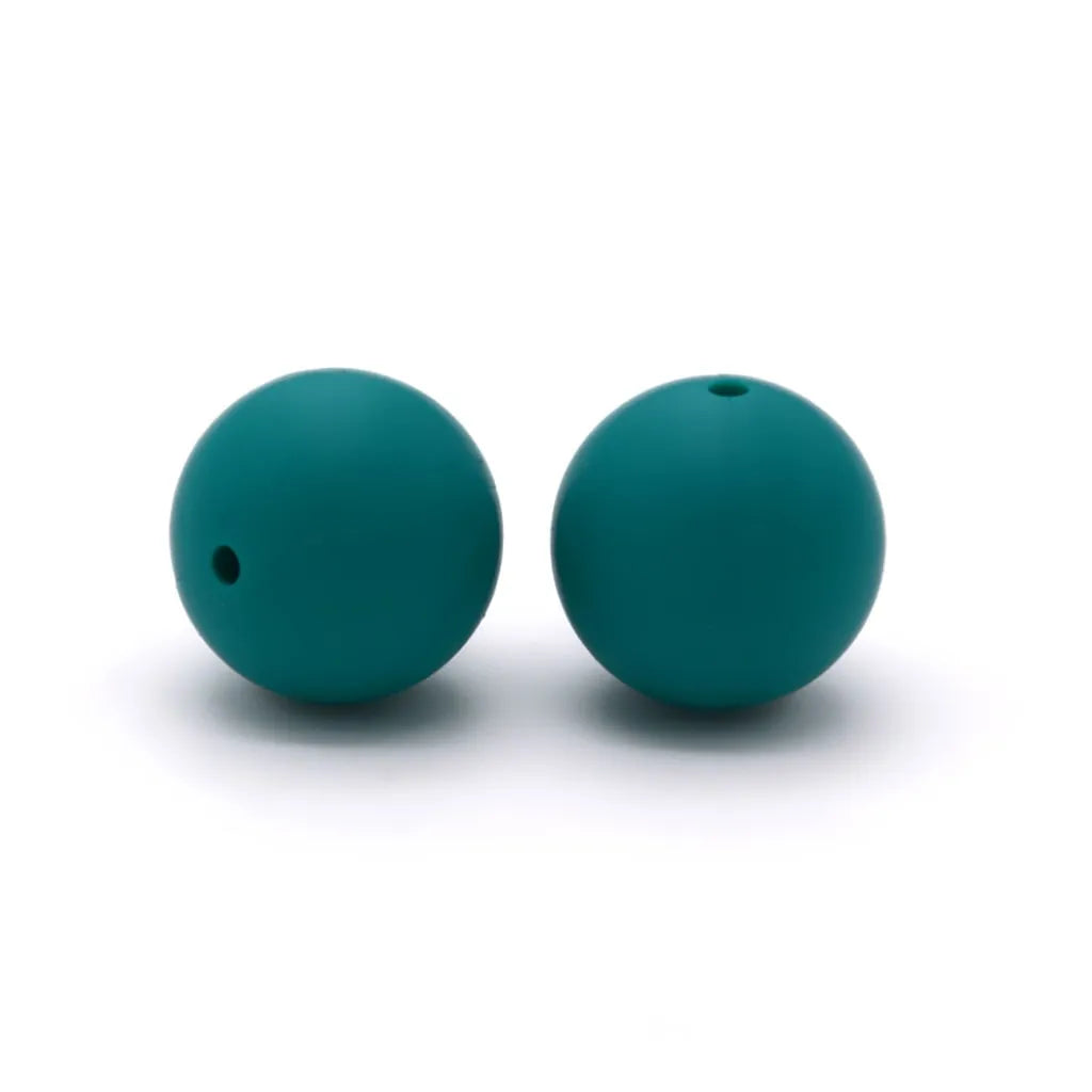 Solid Colored Silicone Beads 15 mm
