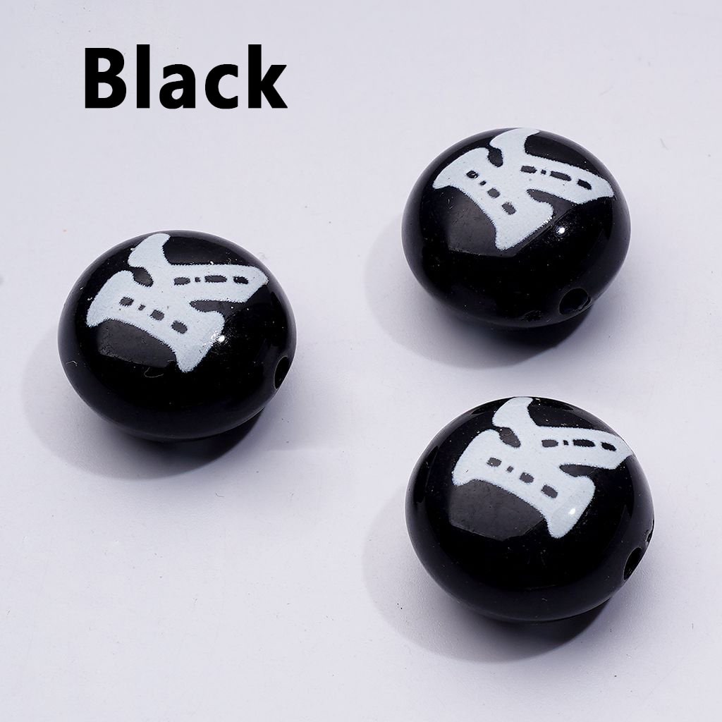 Mini Colorful Flat Acrylic Beads with English Letter Prints – 10x16MM