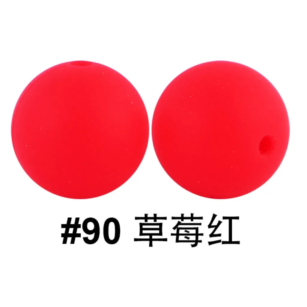 Solid Colored Silicone Beads 15 mm