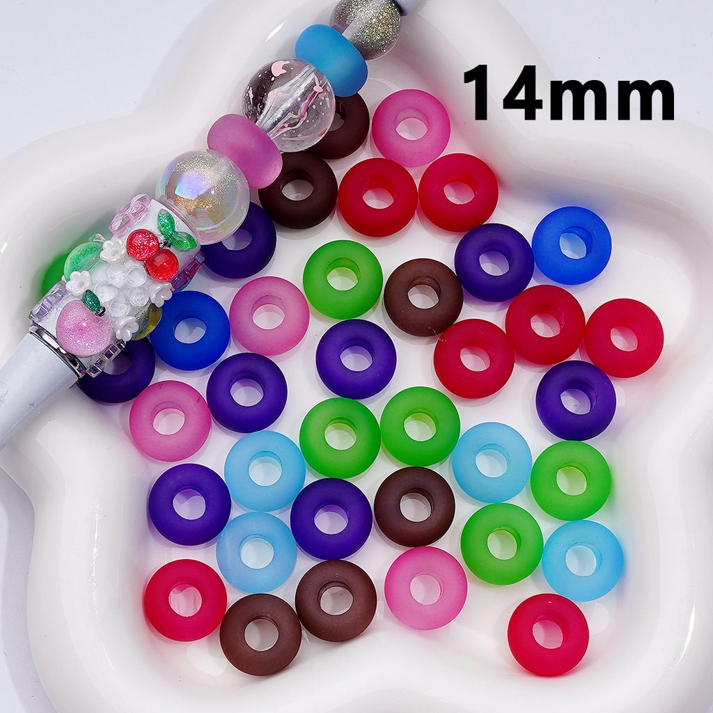 Frosted Cat Eye Wheel Acrylic Beads in Assorted Colors, 14MM Craft Supply Please Read the Description