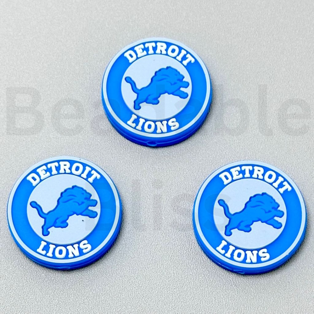 Football USA America Team Detroit Lio Silicone Focal Beads