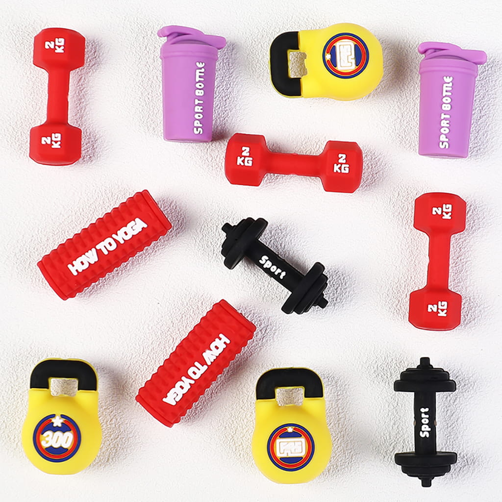 3D Sports Gym Equipment Theme Water Bottle Shape Silicone Focal Beads