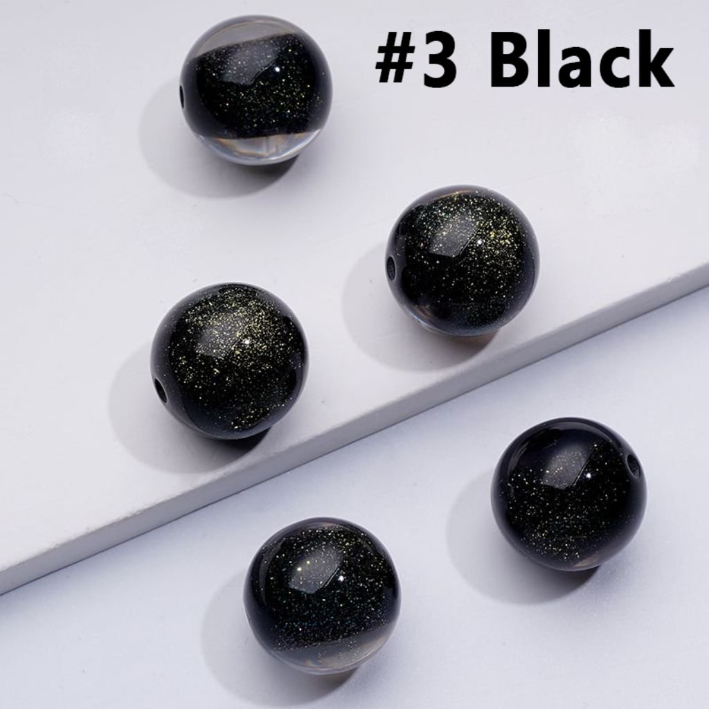 Glitter Galaxy Bling Bling Half Sugar Core Colorful Round Acrylic Beads, 12MM