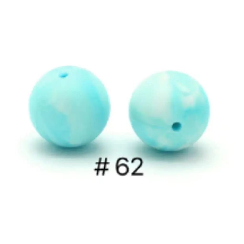 Silicone Beads, Solid Colors, 15 mm