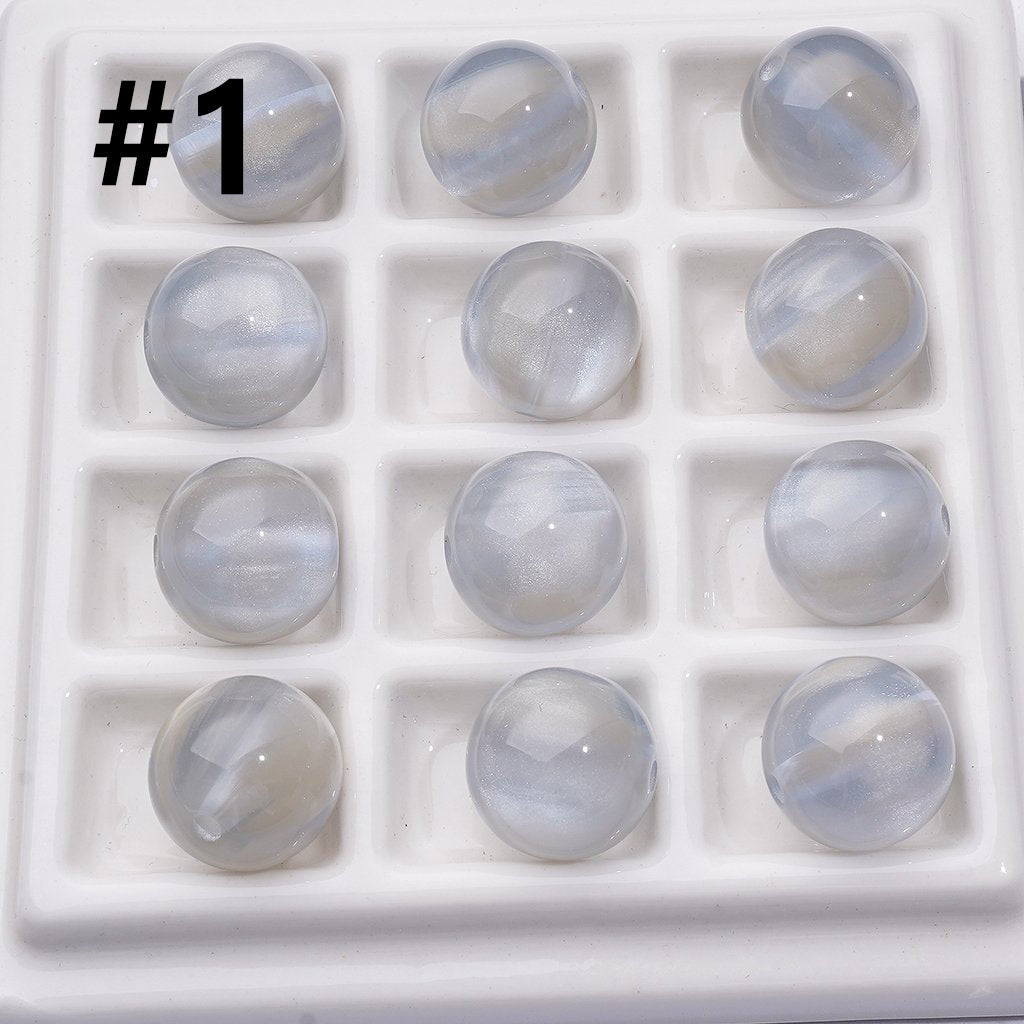 Cat Eye Acrylic Beads – 16MM Round Multicolor Laser Effect for Jewelry & Craft Projects