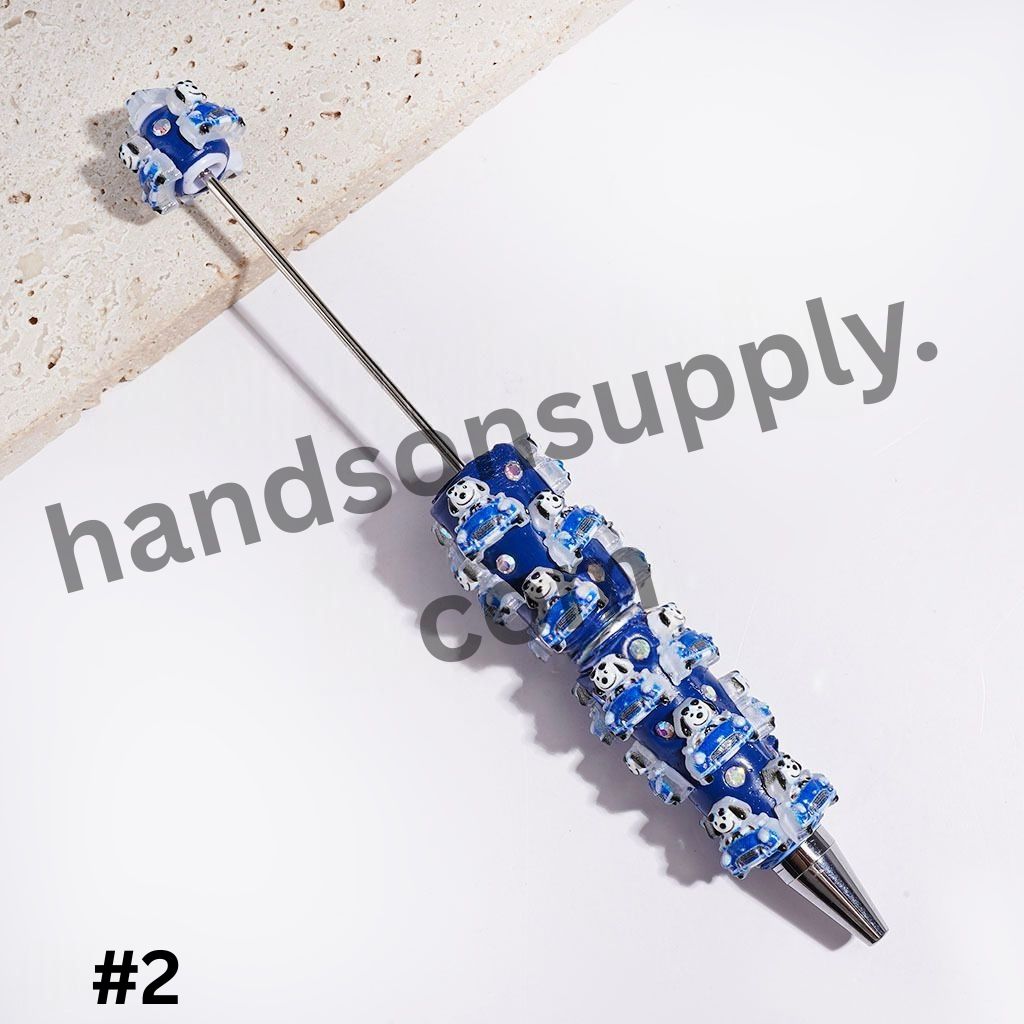 Playful Beagle Dog Classic Animation Character Driving Car with Sparkling AB Rhinestone, Beadable Clay Pen, Multi-Color