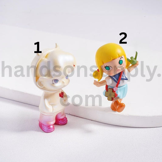 Blind Box Figures Pop Mart Dimoo & Baby Moll Series Kawaii Collectibles Jewelry Accessories (No Hole)