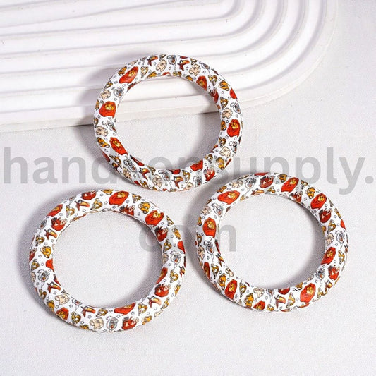 Lion King Round Silicone Ring Frame Soft Circle Car Hanger Charm Loop The Lion Kin Series Prints 65mm