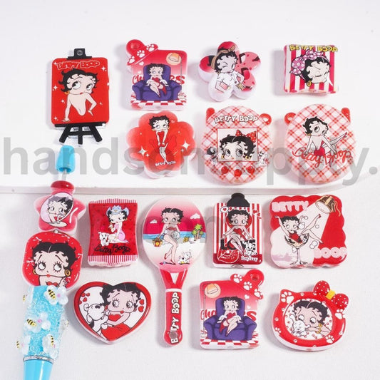 Cute Bett Boo Series Different Shape Designs Pendant Acrylic Beads