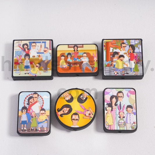 Cute Bob’s Burger Series Different Shape Silicone Focal Beads