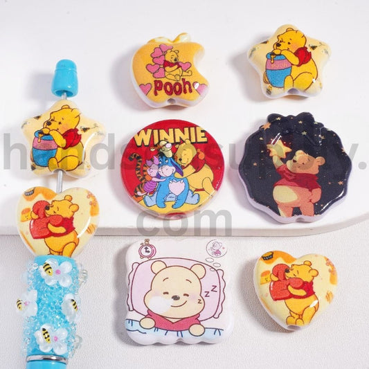 Cute Winnie the Pooh Series Acrylic Beads Mixed Shape Designs