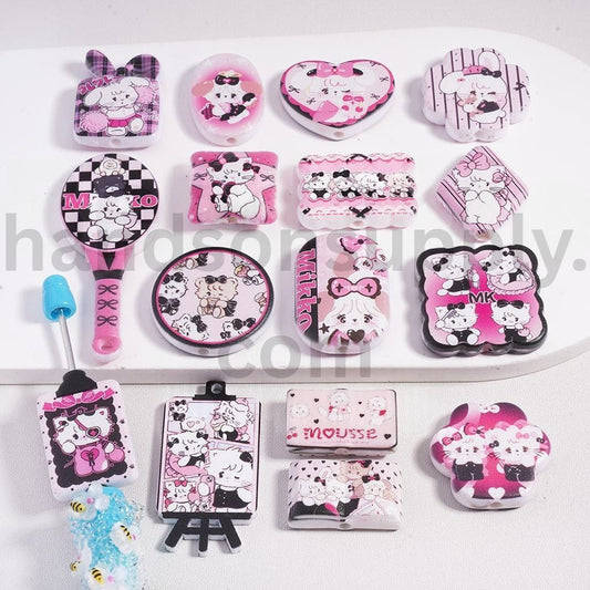 Cute Kitty Bunny Mikk Series Mixed Designs Shape Acrylic Beads Pendant