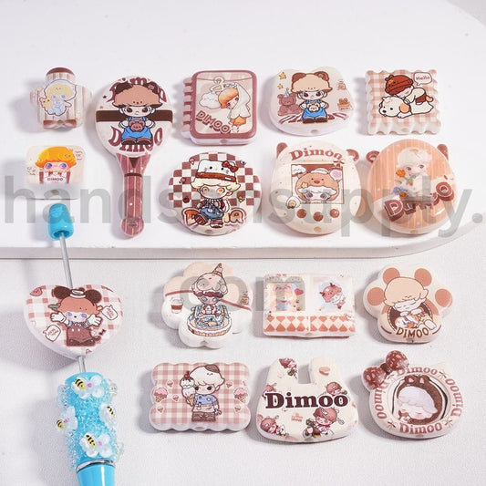 Cute Baby Dimo PopMart Series Mixed Designs Shape Acrylic Beads Pendant