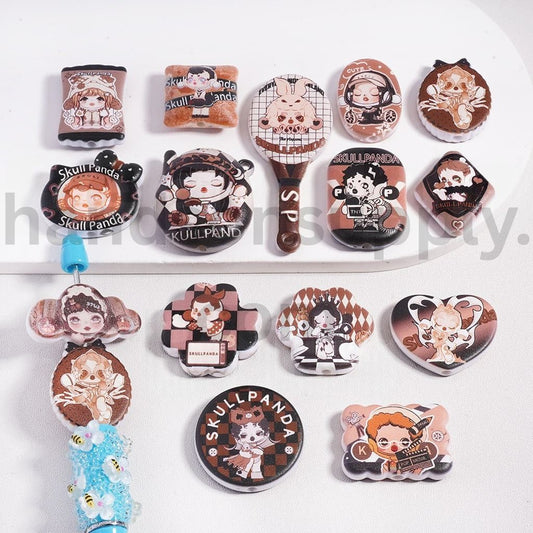 Cute Girl Skullpand Pop Mart Series Mix Shape Design Acrylic Beads Pendants