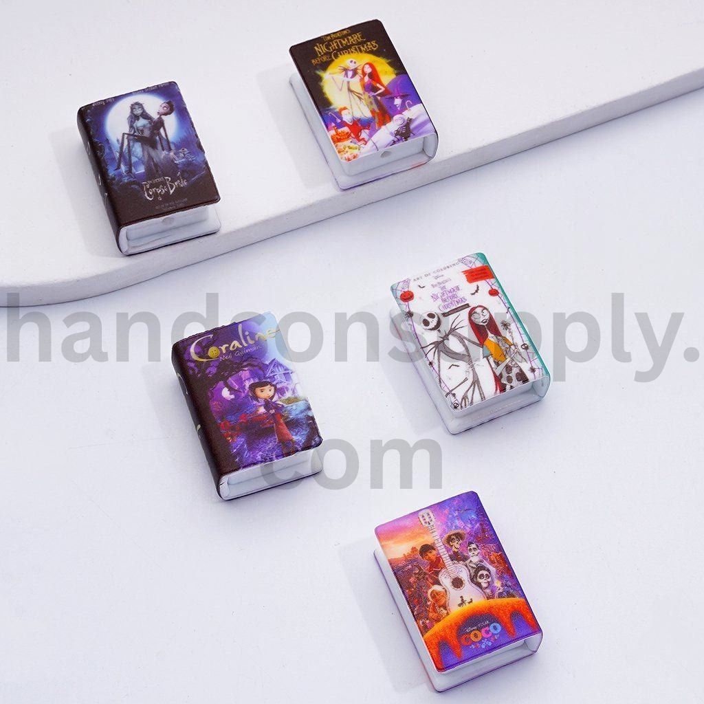 3D Silicone Focal Beads with Adhesive Mould Inspired by Spooky Books like Spooky Tale Coraline Corpse Bride and Storybook Themes Random Mix