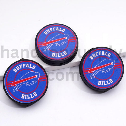 USA America Football Teams Buffal Bil Round Silicone Focal Beads