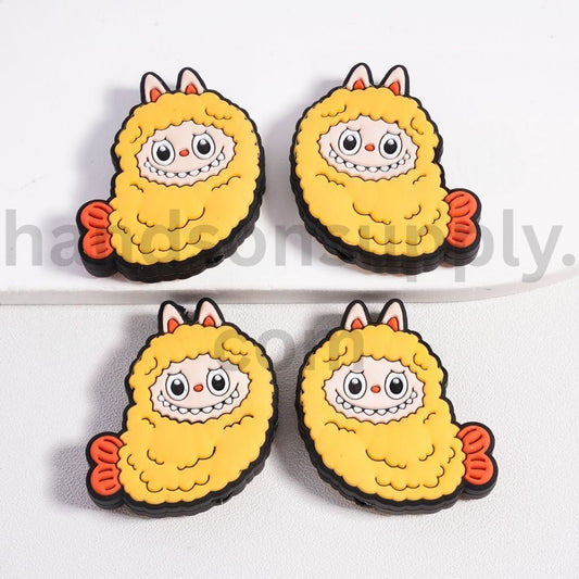 Cute Yellow Shrimp Monster Doll With Orange Tail Silicone Focal Beads