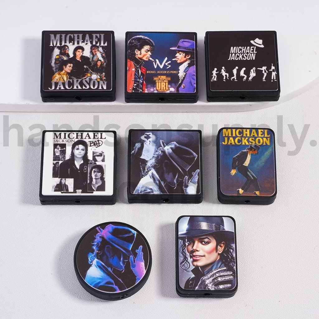 USA American Pop Legend Singer Series Silicone Focal Beads Different Style Collection Random Mix