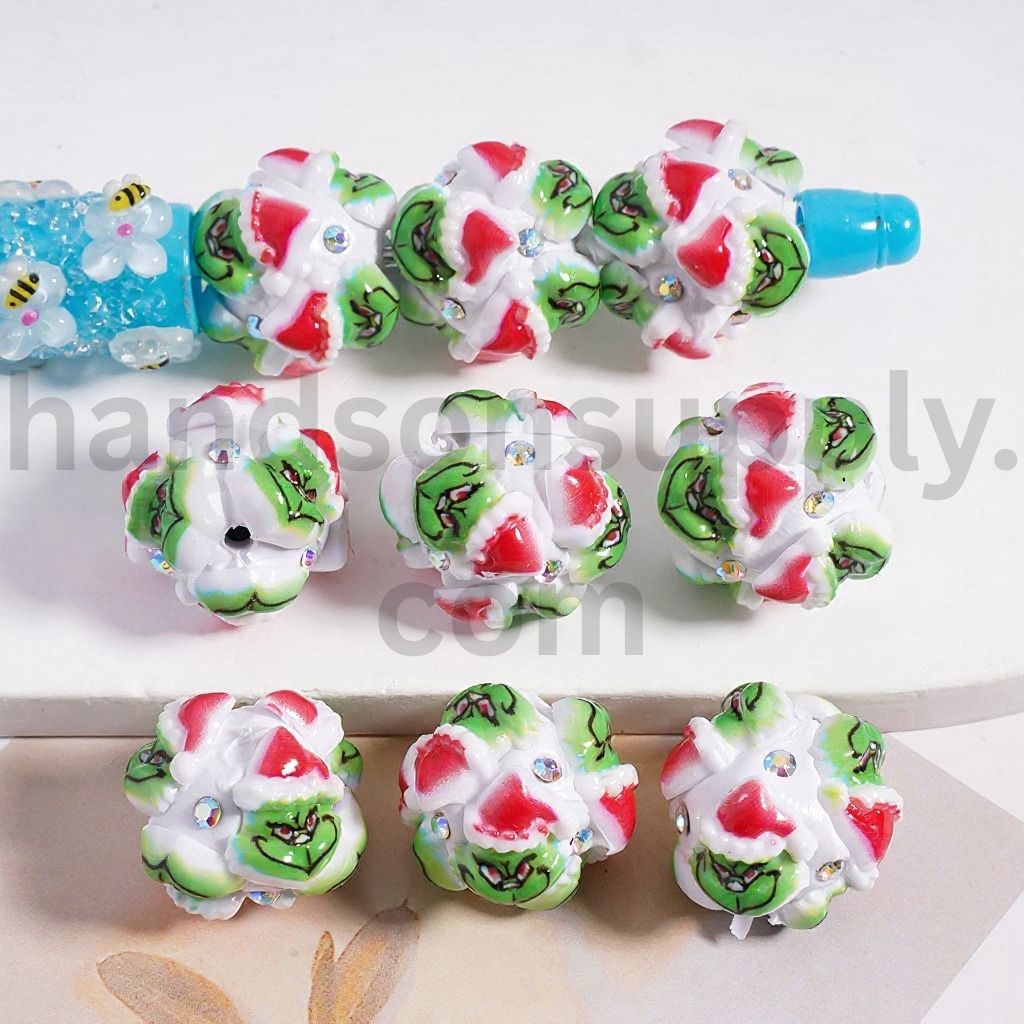 Fancy Silver Alloy Beads Cute Green Christmas Trees with Clear Rhinestones, 26*35MM