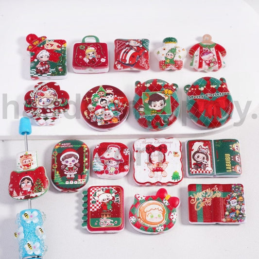 Frosted Double Sided Print Christmas Series Different Print & Design Acrylic Pendants Random Mix