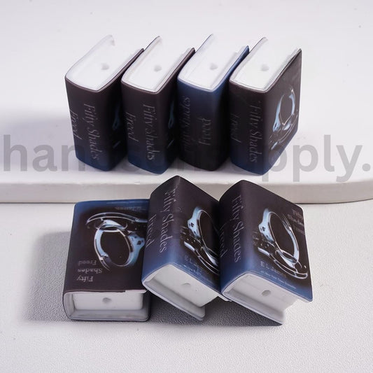 3D Mini Black Book Handcuffs Accent Adhesive Mould Silicone Focal Beads