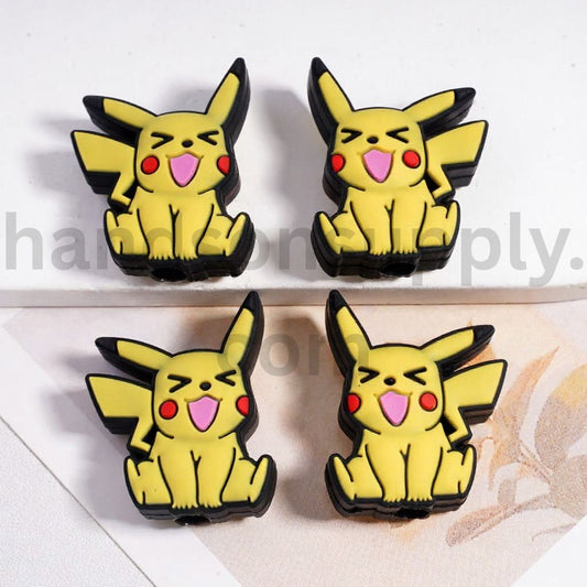 3D Sunny Smirk Monster Doll Charm Silicone Focal Bead