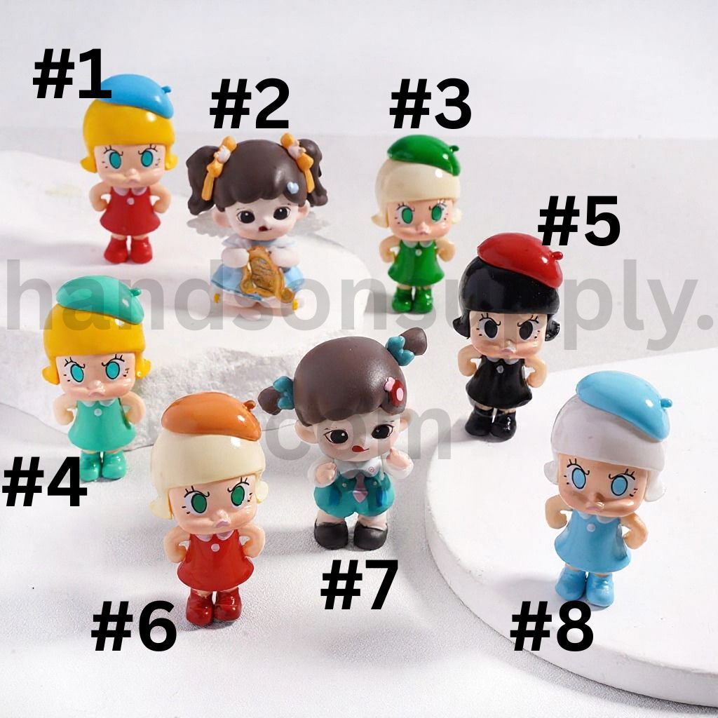 Blind Box Happy Angry Girl Pop Figure Characters Series Acrylic Beads Jewelry Accessories (No Hole)
