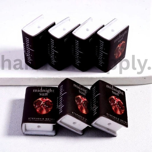 3D Black Mini Book with Pomegranate Detail Adhesive Mould Style Silicone Focal Beads