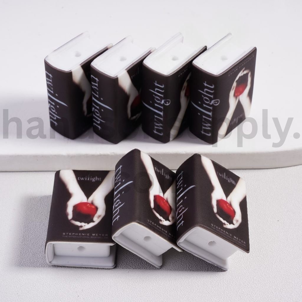 3D Adhesive Mould Mini Book with Red Apple Silicone Focal Beads