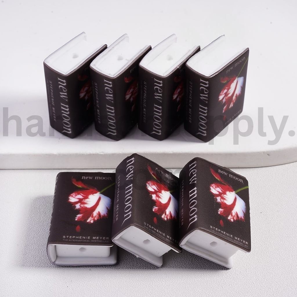 3D Adhesive Mould with Flower and Crescent Design Mini Black Book Silicone Focal Beads