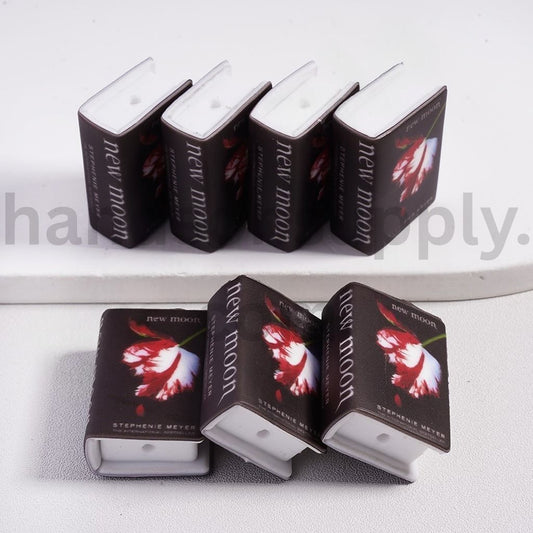 3D Adhesive Mould with Flower and Crescent Design Mini Black Book Silicone Focal Beads