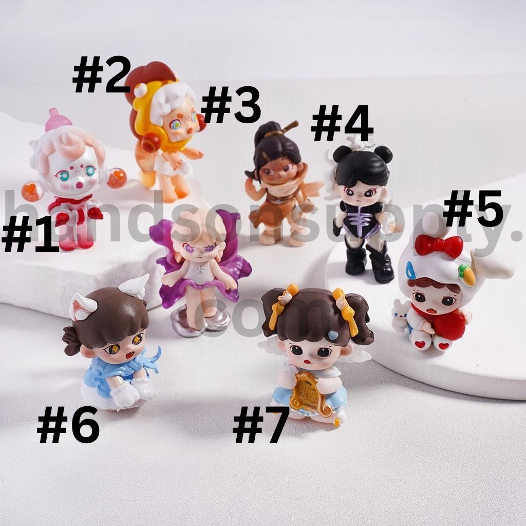 Happy and Angry Girl Characters Series Acrylic Figures Jewelry Accessories Random Mix (No Hole)