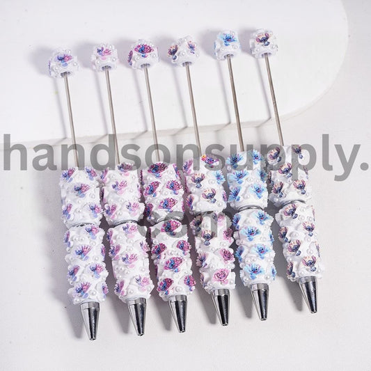 Cutie Monster with White & Pearls Wind Beadable Clay Pen Random Mix