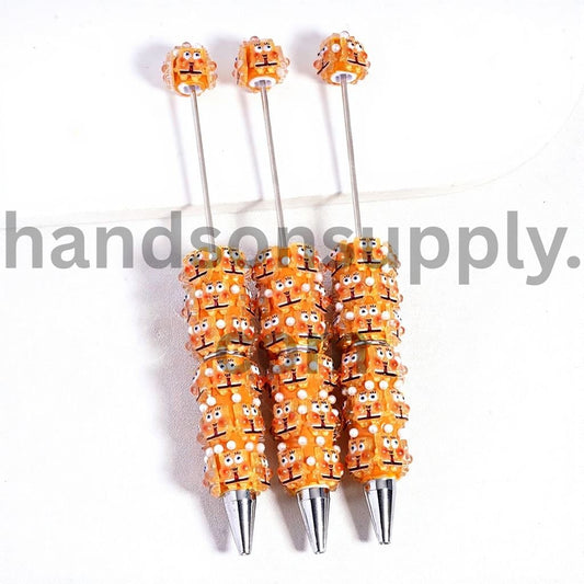 Cute Orange Big Eye Sponge Baby Doll with Pearly Touch Beadable Clay Pen